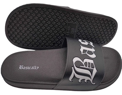 Custom Logo Anti-Slip Winter Spring Beach Slides with Open Toe Screen Printing PVC Embossed Mens' Slipper Footwear