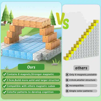 Magnetic Block Puzzles Creative DIY Educational Assembly Building Blocks Bagnetic Attraction 2.5cm Large Particle Kids Toys