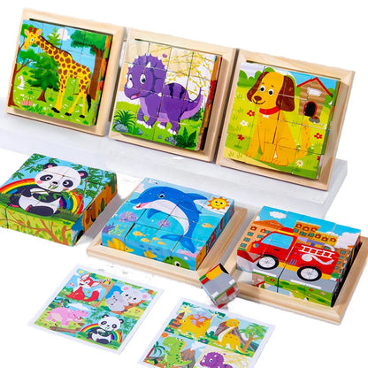New Design Six Themes Wooden 3D Puzzle Unisex Montessori Educational Toy for Early Childhood Cartoony Good Helper CE Approved