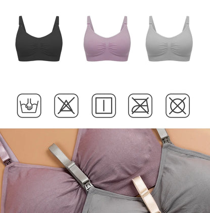 plus Size Seamless Nursing Bra for Women Breathable Maternity Push up Front Closure Underwear Adjustable Straps Wire-Free