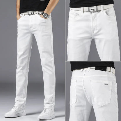 Herren-Jeans 2022 Großhandel Hochwertige Retro-Jeans in Schwarz für Herren, gewaschen, locker geschnitten, mit elastischem Bund