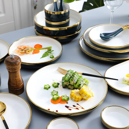 Home Premium Good Rim Ceramic Plates Sets Dinnerware Plate Dish