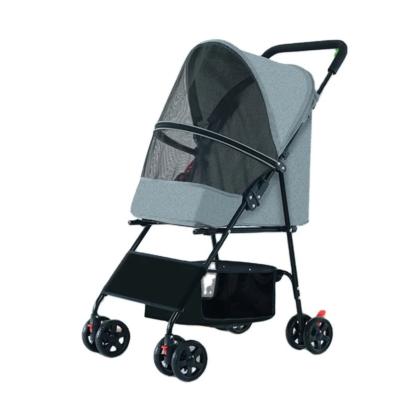 Custom Pet Carrier Travel with Wheels Removable Rolling 4 Wheels with Telescopic Walking Handle Dog Stroller Cat Trolley Bag
