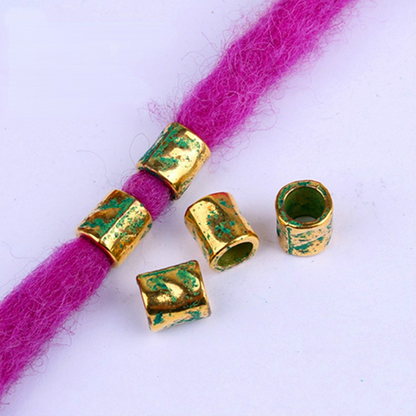 5 Pcs Antique Silver Hair Braid Dread Dreadlock Beads Cuffs Tuber Approx 8mm Inner Hole for Hair Styling Accessories Tool