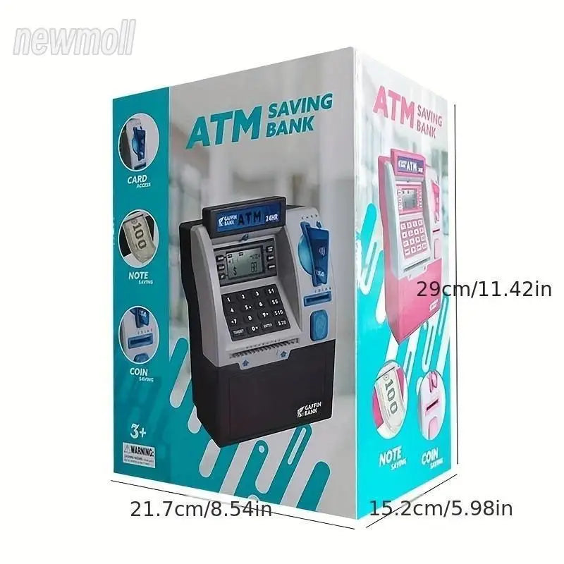 Interactive Plastic ATM Piggy Bank for Children Fun Real ATM Features Engaging Monetary Learning Game for Kids