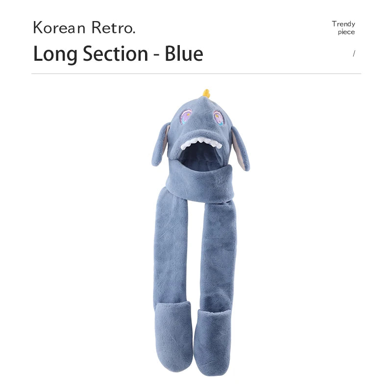 Cheap Animal Cute Winter Thermal Adult Kids Fur Scarf Hat