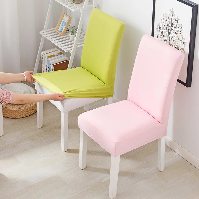 Simple Modern Household Dining Chair Slipcover Half-Pack Stretch Polyester Cover Wear-Resistant and Dustproof