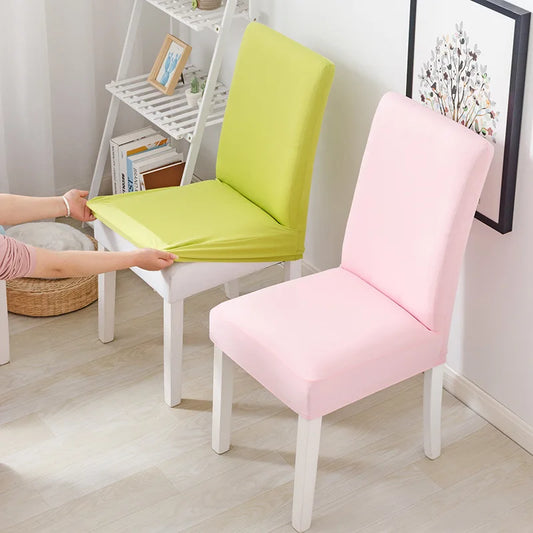 Simple Modern Household Dining Chair Slipcover Half-Pack Stretch Polyester Cover Wear-Resistant and Dustproof