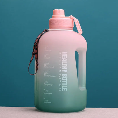 2.2L 64OZ Gallon Frosted Gym Jug Luxury Plastic BPA Free Portable Water Bottle With Motivational Time Marker