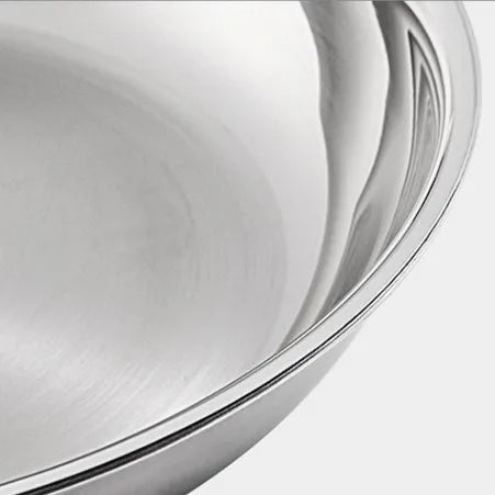 Professional Non-coating Pan 304 Stainless Steel Fry Pan 3 ply Steel 304 Stainless Steel Cooking