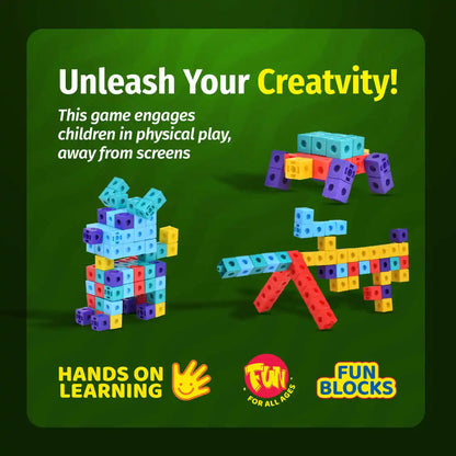 Link N Lock Fun Educational Building Blocks Toy for Kids Ages Three and Above Math Learning Plastic Blocks Set