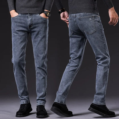 Herren-Jeans 2022 Großhandel Hochwertige Retro-Jeans in Schwarz für Herren, gewaschen, locker geschnitten, mit elastischem Bund