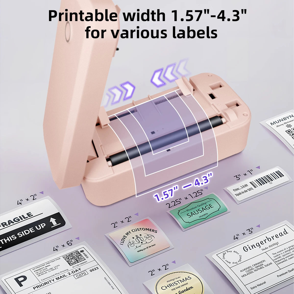 W-Marklife X4 Imprimante Shipping Portable Thermal Label Printer Business 4x6 Inch ROHS Certified USB/Wireless Warehouse Use