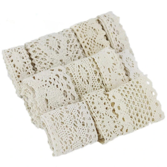 (5Meter/roll) 60mm Width Beige Cotton Embroidered Laces Clothing Handmade DIY Decorate Sewing Craft Materials Lace Fabric