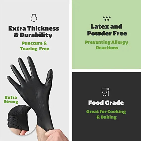 6 Mil Finger Texture Mechanical Heavy Duty Industry Tattoo Custom logo Latex Free Powder Free Nitrile Disposable-gloves Gloves