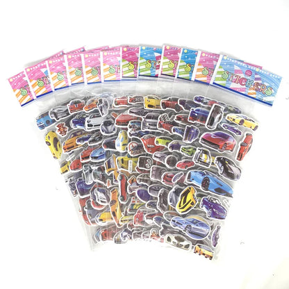 12Sheets/Set Military Fans Weapon Gun Pistol Stickers for Kids Boys PVC Bubble Scrapbook DIY Toys