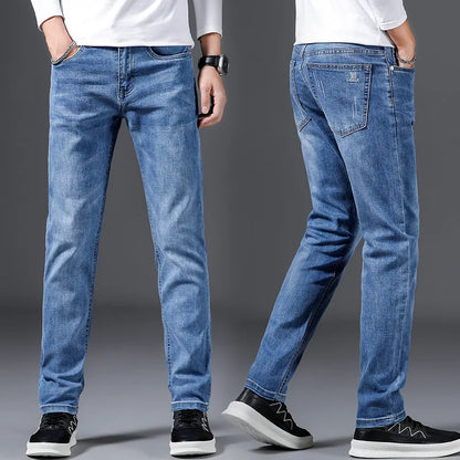 Herren-Jeans 2022 Großhandel Hochwertige Retro-Jeans in Schwarz für Herren, gewaschen, locker geschnitten, mit elastischem Bund