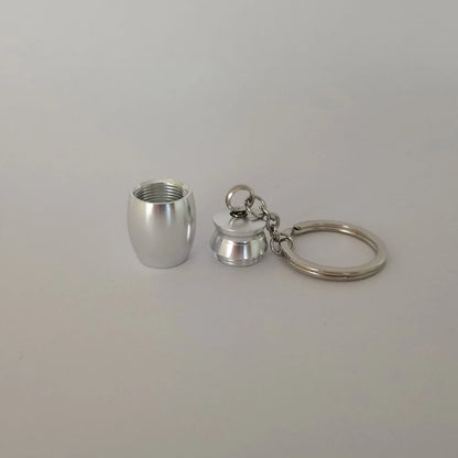 16x25mm Aluminum Alloy Cremation Urn Keychain for Ashes Pet/Human Memorial Urns Engraved With Wild Goose Feather Keepsake