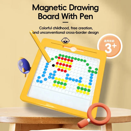 Intellectual Early Education Toys Baby Plastic Magnetism Pen Drawing Board Colored Magnetism Beads Learning Drawing Board