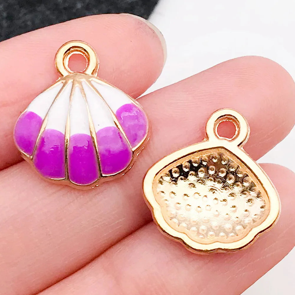 Hot Sale Natural Crafts Alloy Ocean Starfish Conch Seashell Enamel for DIY Nautical Jewelry Making Home Decoration