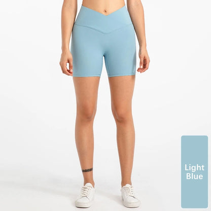 Xsunwing New Gymwear Clothing Fitness Workout Yoga Biker Shorts V Cut Waist Seamless Scrunch Butt Running Shorts Women WLQ2201