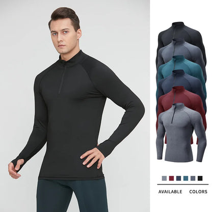 Wholesale Custom Logo Breathable Long Sleeve Men's Gym T-Shirt Active Wear Jogging Sports T-Shirt Soft Elastic Fitness T-Shirt