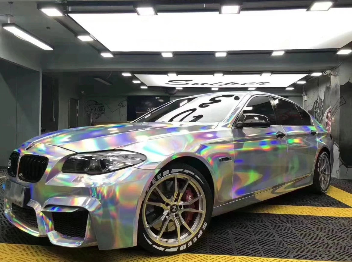 PET Chrome Holographic Laser Vinyl Car Body  Decoration Film  Car Wrapping Vinyl
