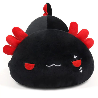 Cute Black Axolotl Kawaii Plush Pillow Toy 30CM/11.8Inch Soft Stuffed Animal Embroidered Sea Animal Stress Relief Plushie