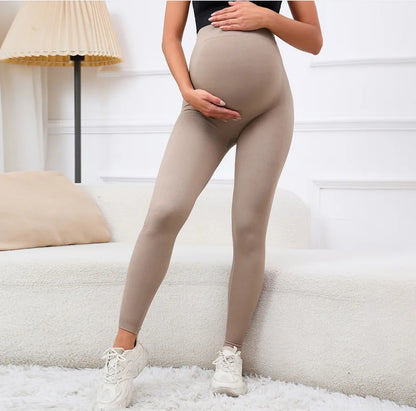 3042  High Quality Nylon Seamless Maternity Yoga Pants Pregnant Women Gym Sport Supporting Abdomen Pregnant Workout Leggings