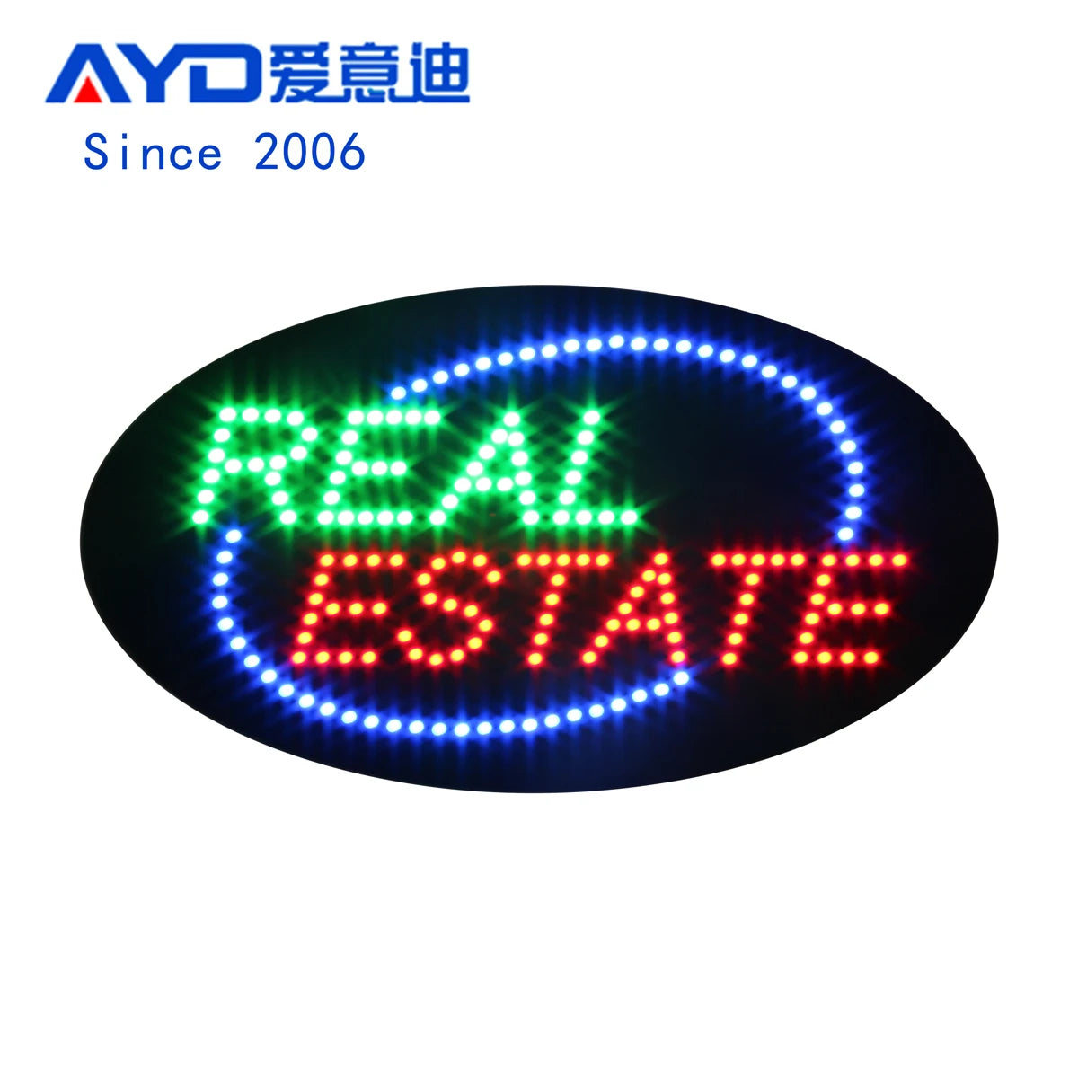 15*27 Inch REAL ESTATE Company Advertising Signs, Led Open Sign Led Vision Indoor Display for Houses Buildings Land