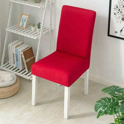 Simple Modern Household Dining Chair Slipcover Half-Pack Stretch Polyester Cover Wear-Resistant and Dustproof