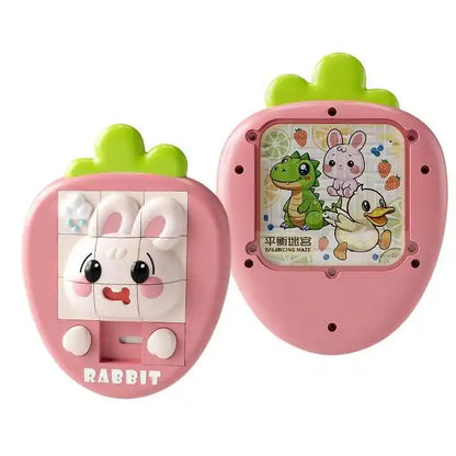 OEM Educational Handheld Game Console 3D Huarong Road Fun Puzzle Toys 2 in 1 Maze Game Unisex Plastic Toy