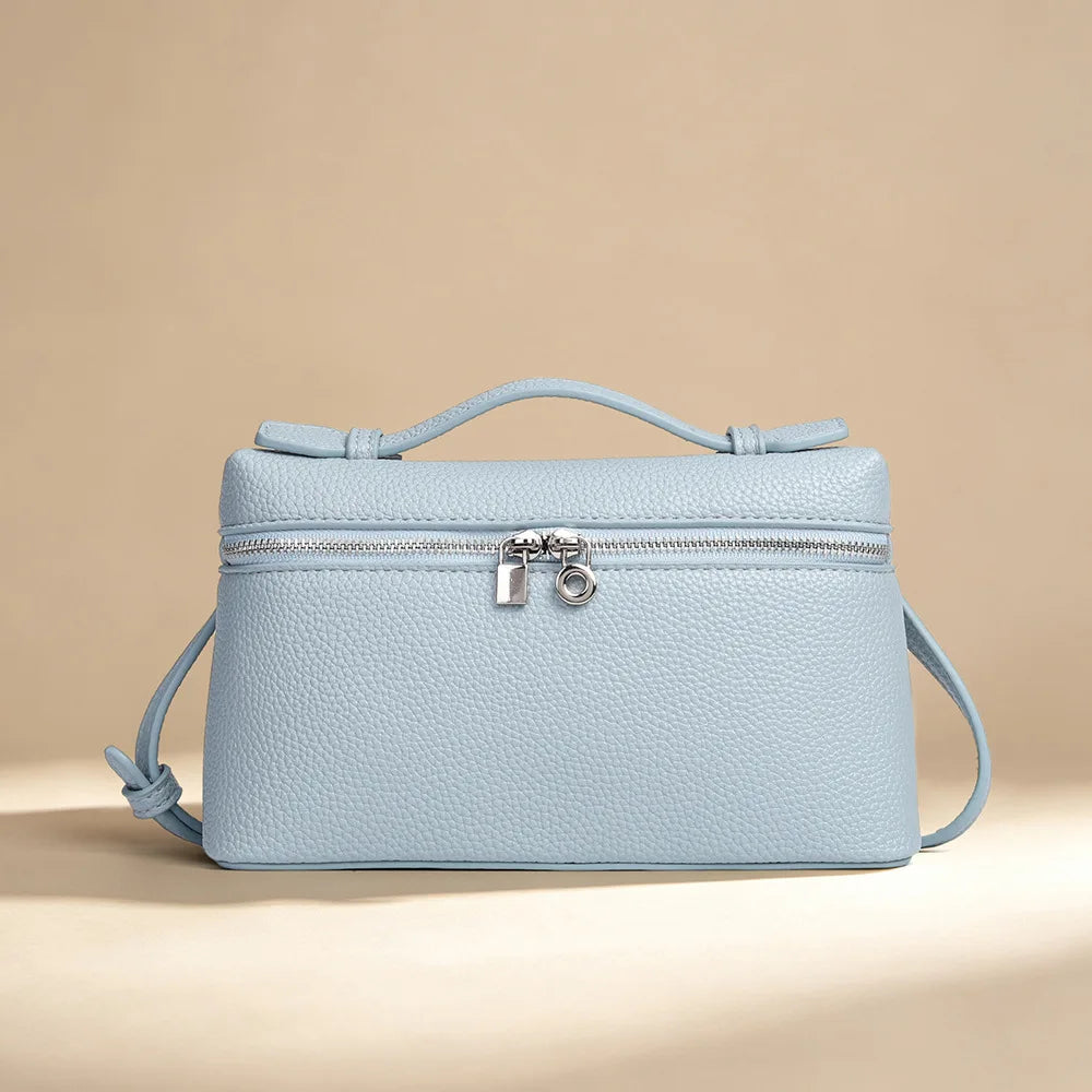 Signature Chic Lunch Bag Versatile Single-Shoulder Pu Cosmetic Bag Women Niche Elegant Crossbody Box Purse Zipper Small