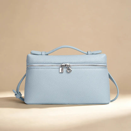 Signature Chic Lunch Bag Versatile Single-Shoulder Pu Cosmetic Bag Women Niche Elegant Crossbody Box Purse Zipper Small