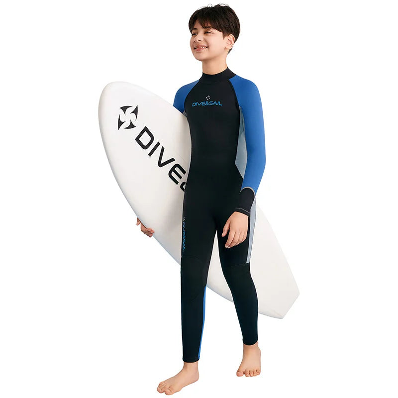 Factory Wholesale Water Sports Surf Beach Swimsuit 2.5mm SCR Neoprene Youth Kids Wetsuit Hooded