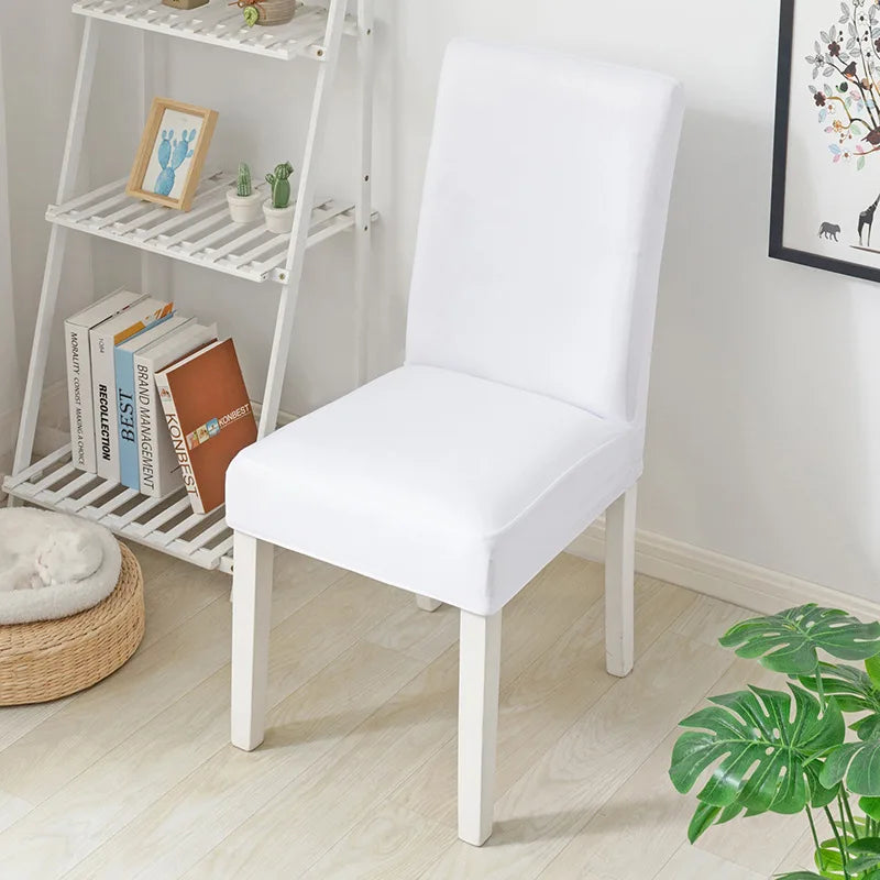 Simple Modern Household Dining Chair Slipcover Half-Pack Stretch Polyester Cover Wear-Resistant and Dustproof