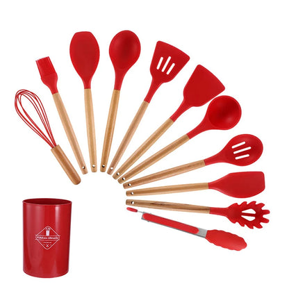 In Stock Manufacture  Wholesale Kitchen Utensils Spatula Sets Baking Cooking Egg Whisk Spatula Brush Cookware Set