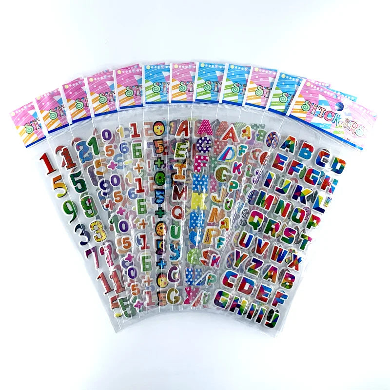 12Sheets/Set Military Fans Weapon Gun Pistol Stickers for Kids Boys PVC Bubble Scrapbook DIY Toys
