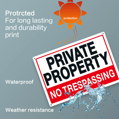 USA Warehouse Free Shipping Stainless Steel Private Property No Trespassing Sign  Durable    Fast Shipping Warning Signs