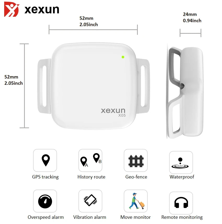 Xexun Dog Tracker Cow Tracking Mini Track Intelligent Locator Gf-07 Rechargeable Pet Tracker Gps