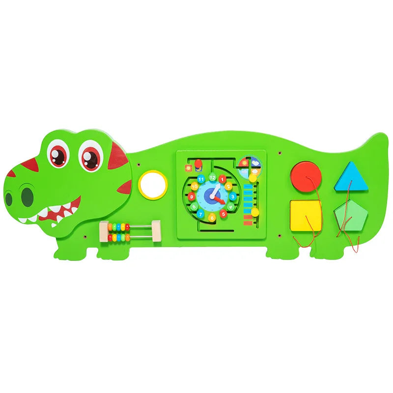 Early Education Wood Set for Kindergarten Dinosaur Puzzle Wall Teaching Aids Science Area Music Enlightenment Educational Toys