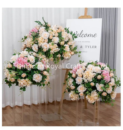 Luxury Wedding Table Candelabra Flower Centerpieces Artificial Flower Arrangement Ball for Display Drops