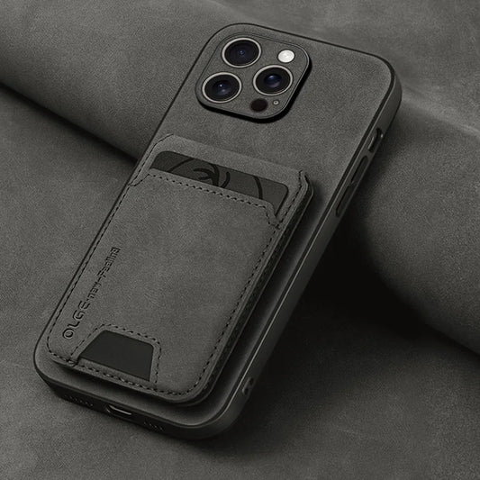 Business Fashion Anti-Fall TPU Material for 16Pro Max Case with Card Bag & Phone Grip 5 Colors Fy Brand