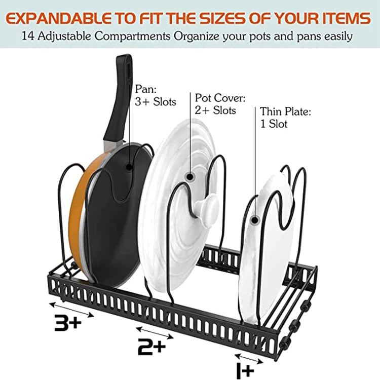 2022 Newly Designed Pot Rack with Overall Detachable Design Split Use and Adjustable Compartment Distance