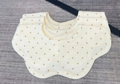 Gentle Infant Care Solution Eco-friendly Manual Muslin Cotton Baby Bibs Flower Shaped Design Double Layer Absorbent Snap Button