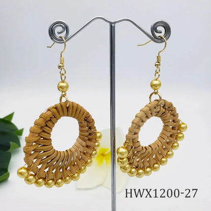 Kiribati Wholesale Hawaiian New Fashion Earrings Jewelry Braided Earrings With Colorful Pearl for Women Gift