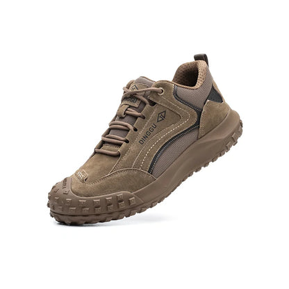 Lightweight Breathable Industrial Construction Sneakers Men's Breathable Woven Knit Shock Absorption Running Shoes