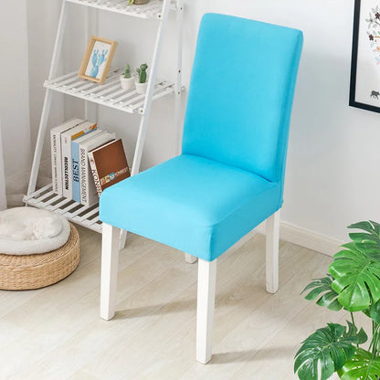 Simple Modern Household Dining Chair Slipcover Half-Pack Stretch Polyester Cover Wear-Resistant and Dustproof