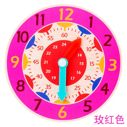 Children Montessori Wooden Clock Toys Hour Minute Second Cognition Colorful Clocks Toys for Kids Early Preschool Teaching Aids