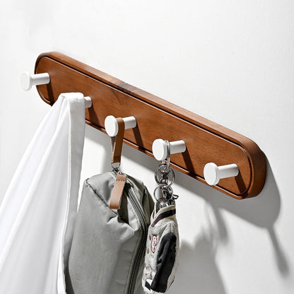 High Quality Multi-Purpose Wall Mounted Aluminum Wood Coat Hook Towel Hook Clothes Rack